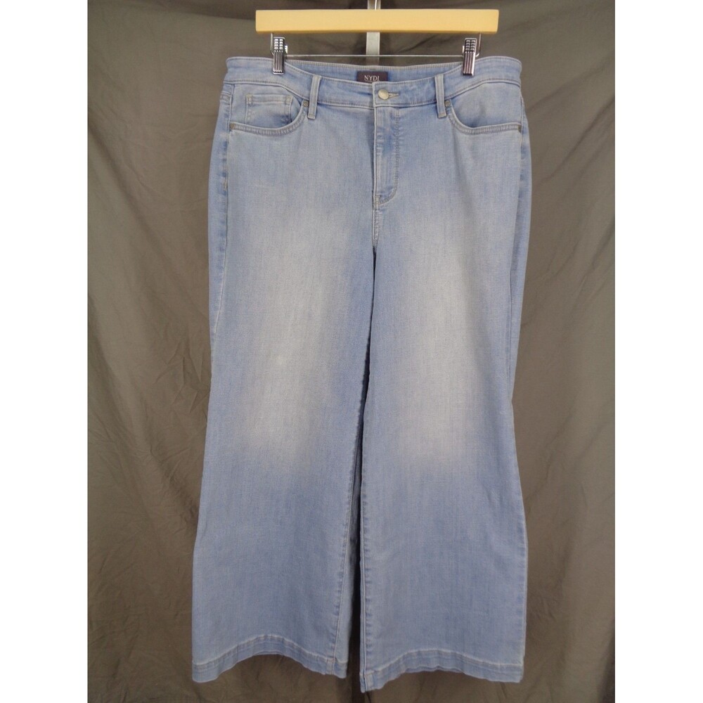 NYDJ Wide Leg Jeans Size 12 Northstar Light Wash Denim